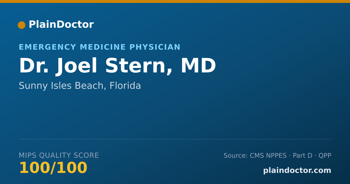 Shareable card for Joel Stern, MD - Emergency Medicine Physician, Sunny Isles Beach, FL