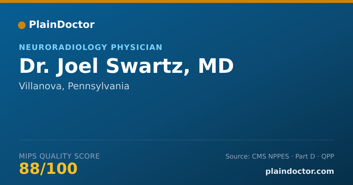 Shareable card for Joel Swartz, MD - Neuroradiology Physician, Villanova, PA
