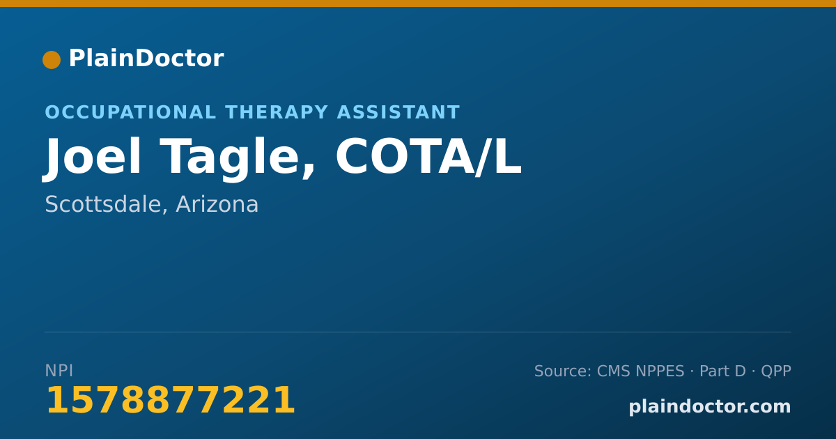 Shareable card for Joel Tagle, COTA/L - Occupational Therapy Assistant, Scottsdale, AZ
