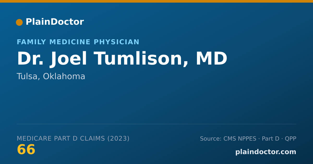 Shareable card for Joel Tumlison, MD - Family Medicine Physician, Tulsa, OK