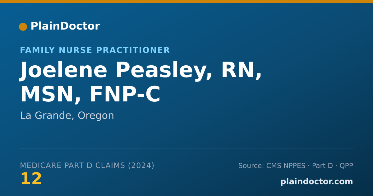 Shareable card for Joelene Peasley, RN, MSN, FNP-C - Community Health Registered Nurse, La Grande, OR