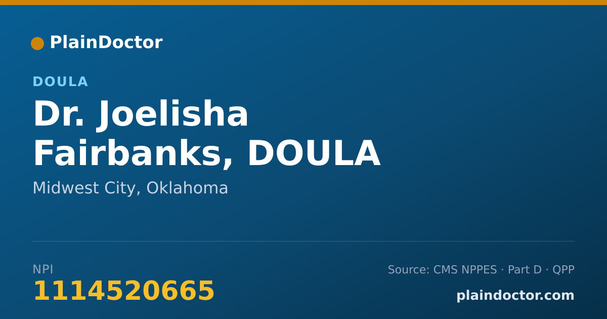 Shareable card for Joelisha Fairbanks, DOULA - Doula, Midwest City, OK