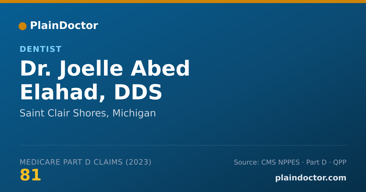 Shareable card for Joelle Abed Elahad, DDS - Dentist, Saint Clair Shores, MI