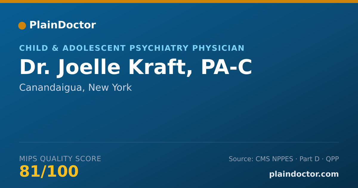 Shareable card for Joelle Kraft, PA-C - Child & Adolescent Psychiatry Physician, Canandaigua, NY