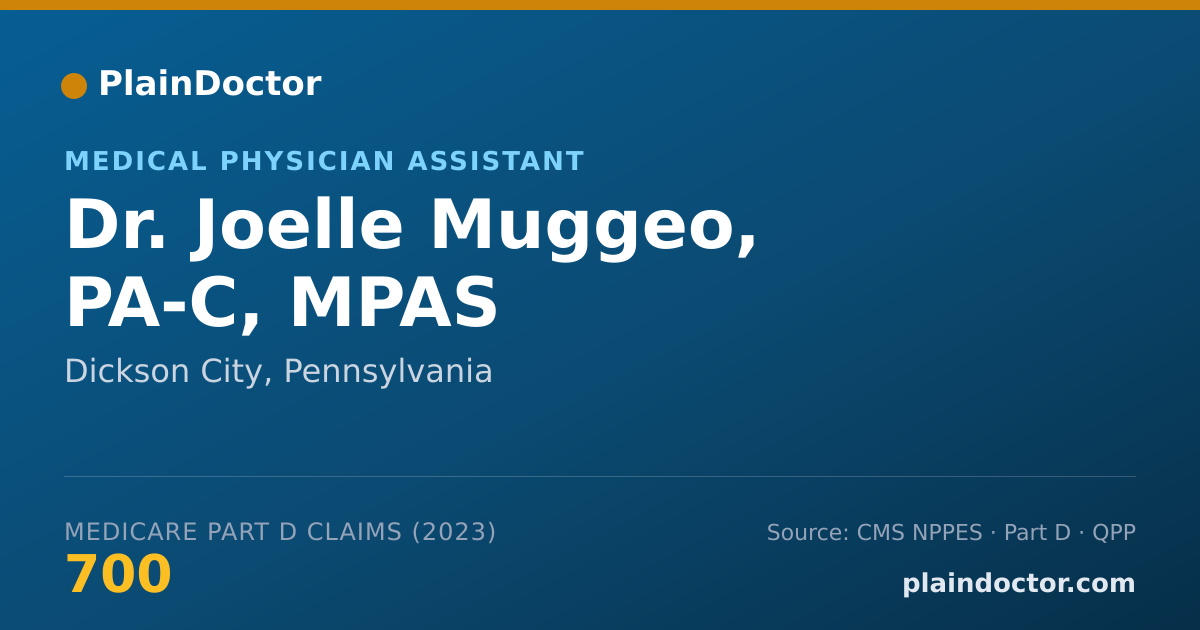 Shareable card for Joelle Muggeo, PA-C, MPAS - Medical Physician Assistant, Dickson City, PA