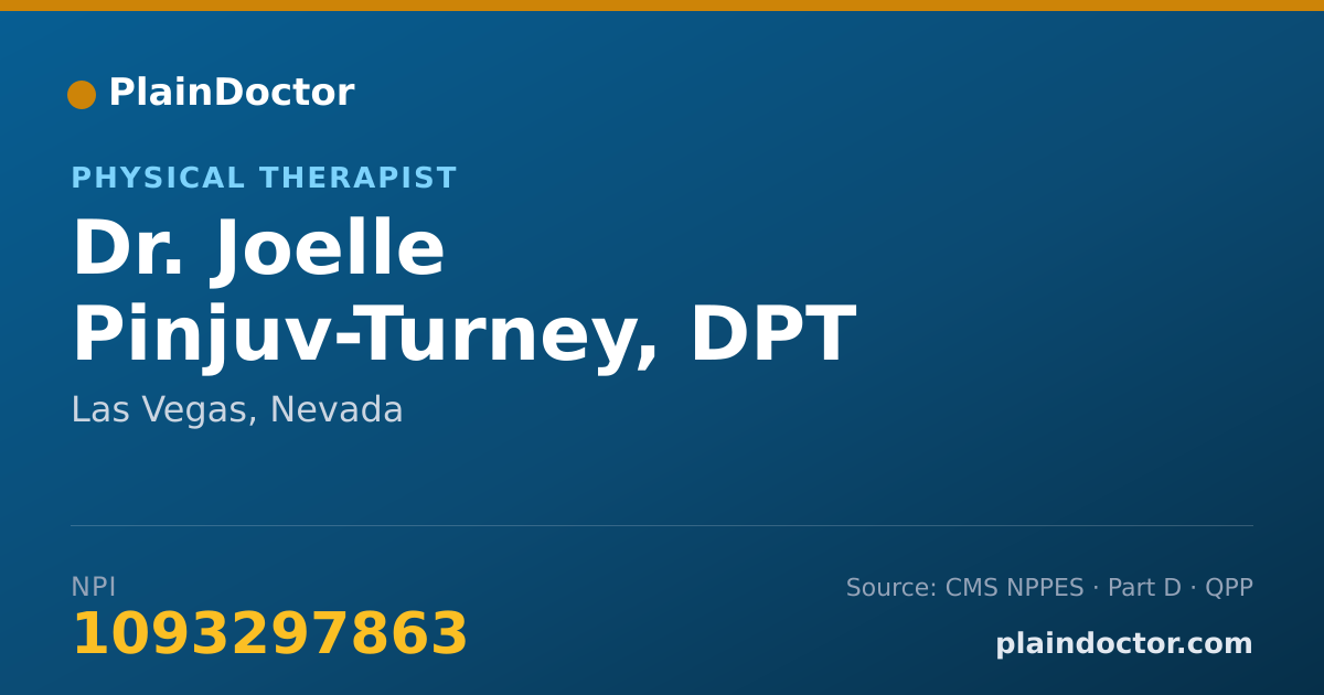 Shareable card for Joelle Pinjuv-Turney, DPT - Physical Therapist, Las Vegas, NV