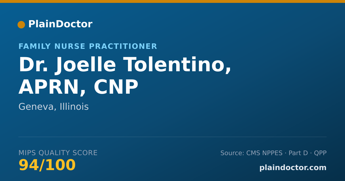 Shareable card for Joelle Tolentino, APRN, CNP - Family Nurse Practitioner, Geneva, IL