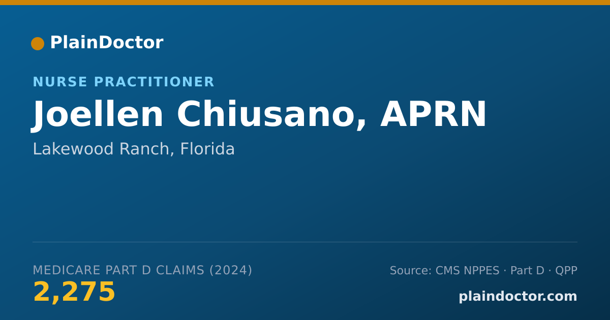 Shareable card for Joellen Chiusano, APRN - Nurse Practitioner, Lakewood Ranch, FL