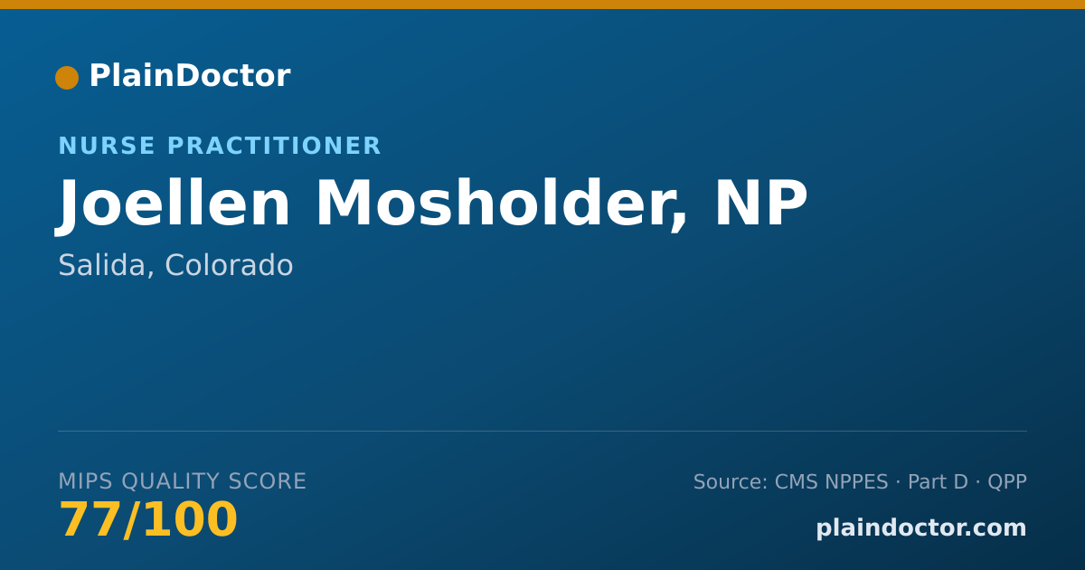 Shareable card for Joellen Mosholder, NP - Nurse Practitioner, Salida, CO