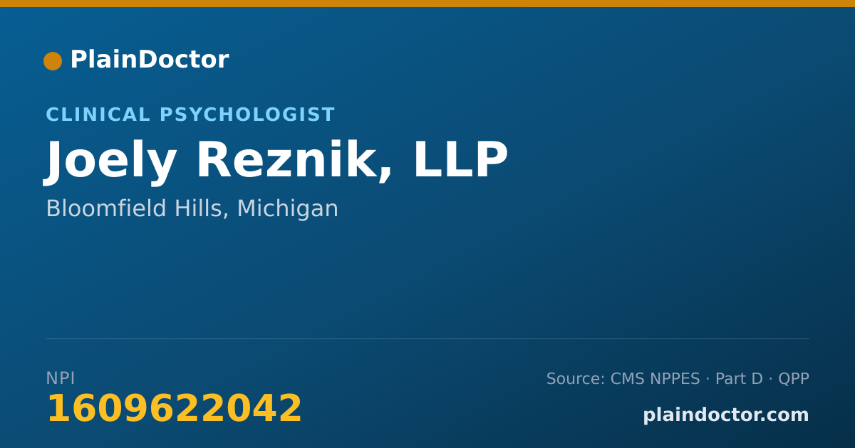 Shareable card for Joely Reznik, LLP - Clinical Psychologist, Bloomfield Hills, MI