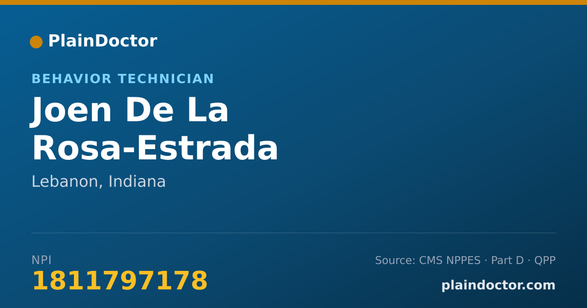 Shareable card for Joen De La Rosa-Estrada - Behavior Technician, Lebanon, IN