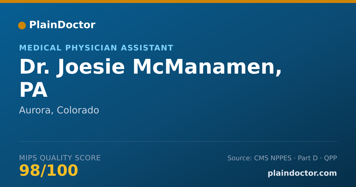 Shareable card for Joesie McManamen, PA - Medical Physician Assistant, Aurora, CO