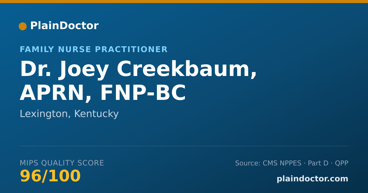 Shareable card for Joey Creekbaum, APRN, FNP-BC - Family Nurse Practitioner, Lexington, KY