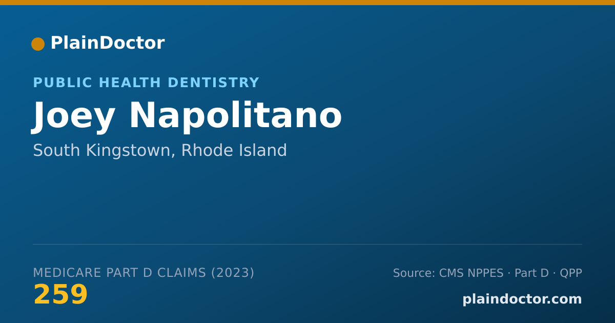 Shareable card for Joey Napolitano - Public Health Dentistry, South Kingstown, RI