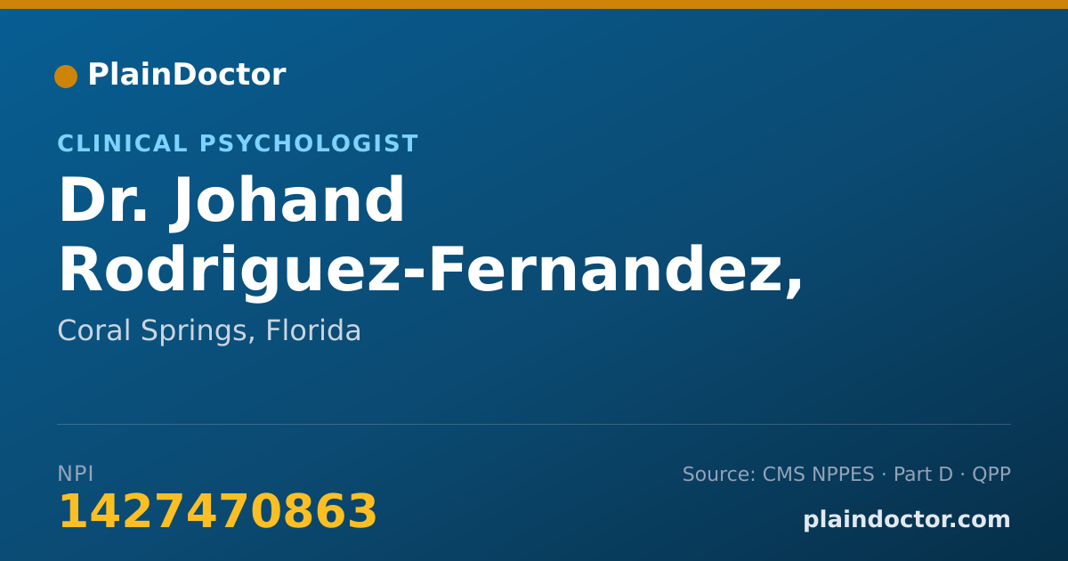 Shareable card for Johand Rodriguez-Fernandez, PSY.D. - Clinical Psychologist, Coral Springs, FL