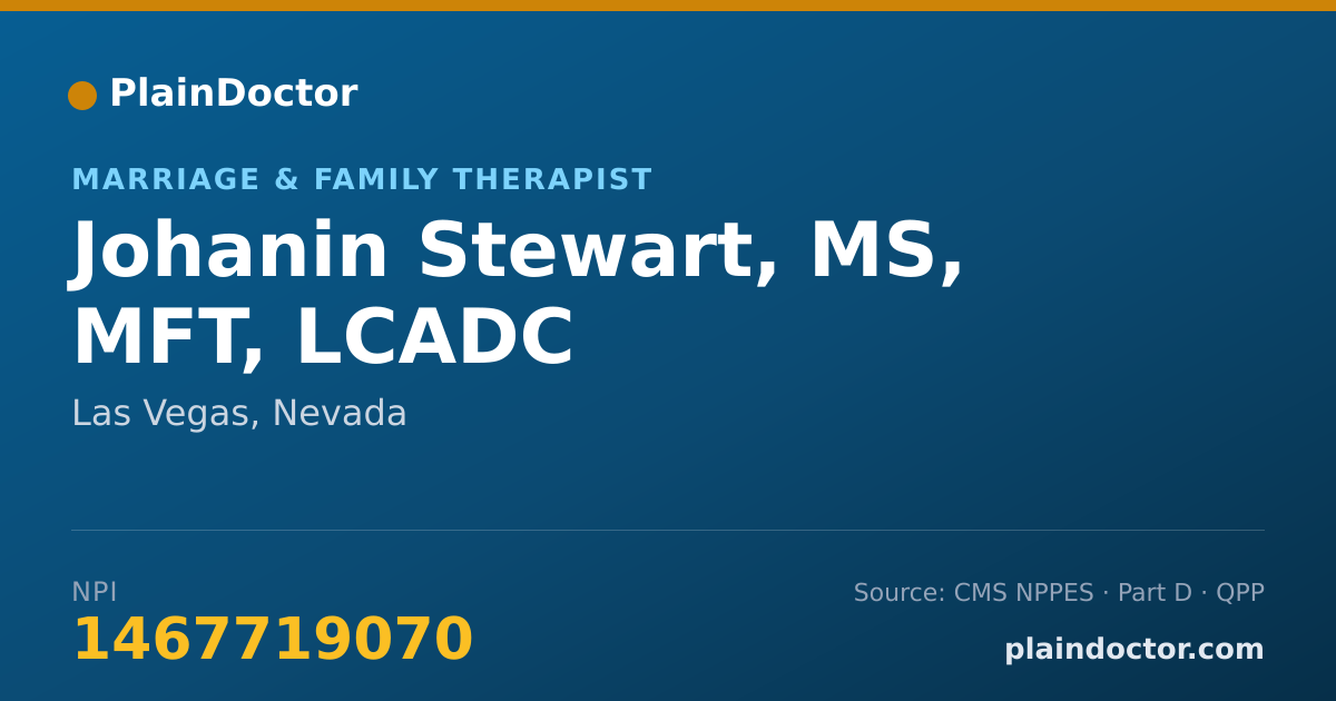 Shareable card for Johanin Stewart, MS, MFT, LCADC - Marriage & Family Therapist, Las Vegas, NV