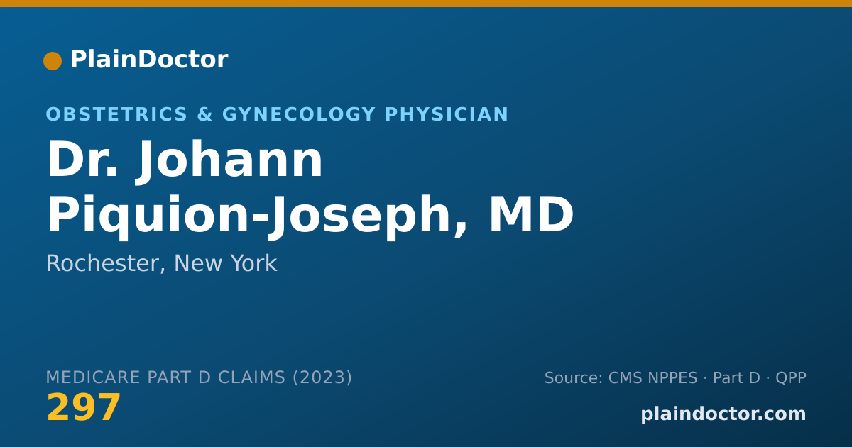 Shareable card for Johann Piquion-Joseph, MD - Obstetrics & Gynecology Physician, Rochester, NY