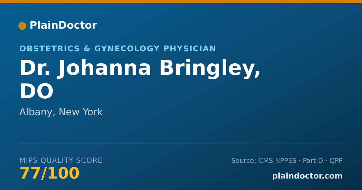 Shareable card for Johanna Bringley, DO - Obstetrics & Gynecology Physician, Albany, NY