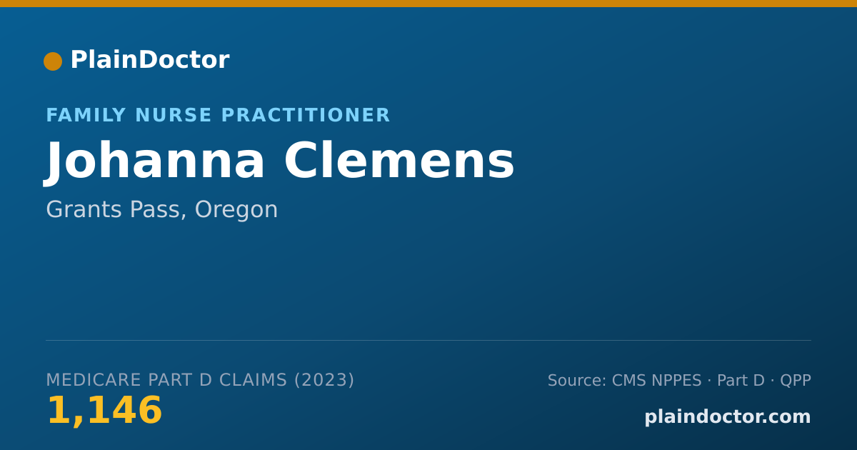 Shareable card for Johanna Clemens - Family Nurse Practitioner, Grants Pass, OR