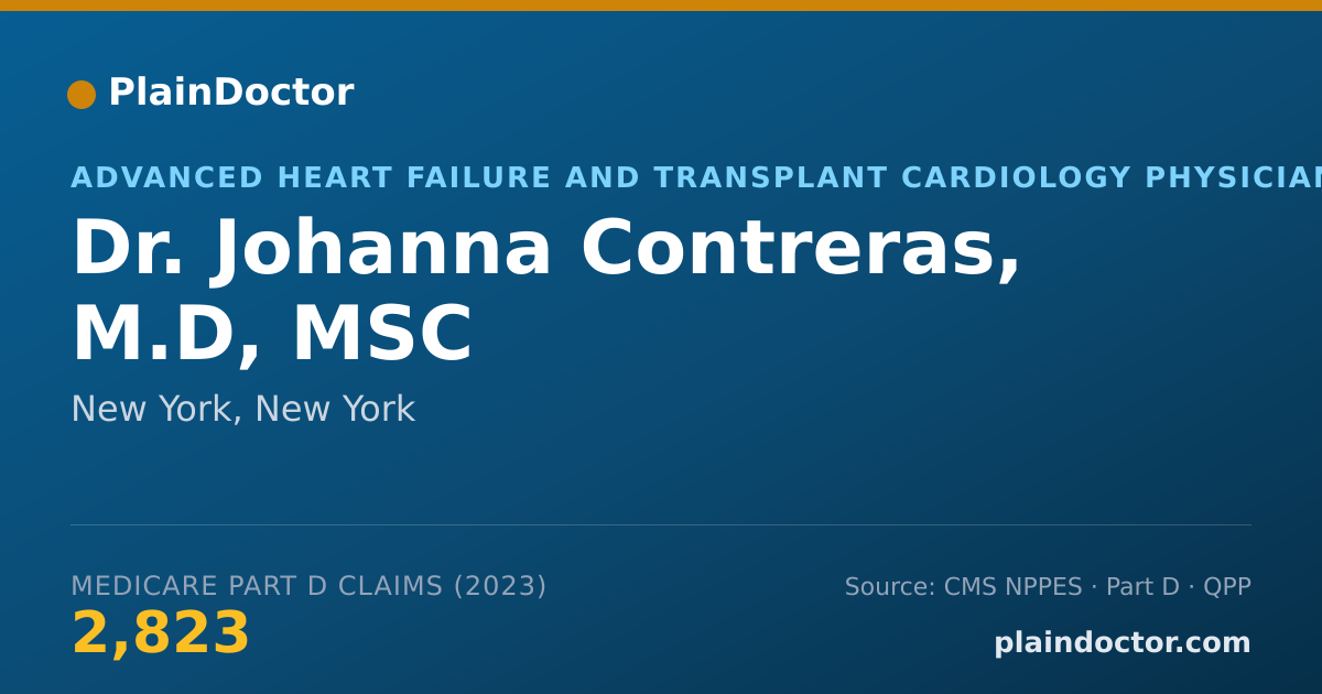 Shareable card for Johanna Contreras, M.D, MSC - Advanced Heart Failure and Transplant Cardiology Physician, New York, NY