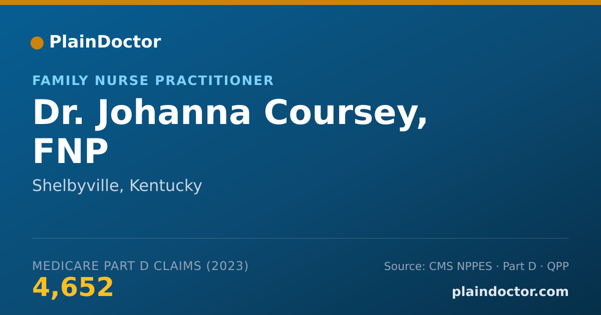 Shareable card for Johanna Coursey, FNP - Family Nurse Practitioner, Shelbyville, KY