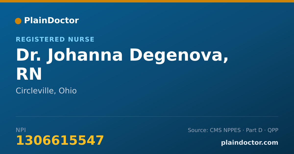 Shareable card for Johanna Degenova, RN - Registered Nurse, Circleville, OH