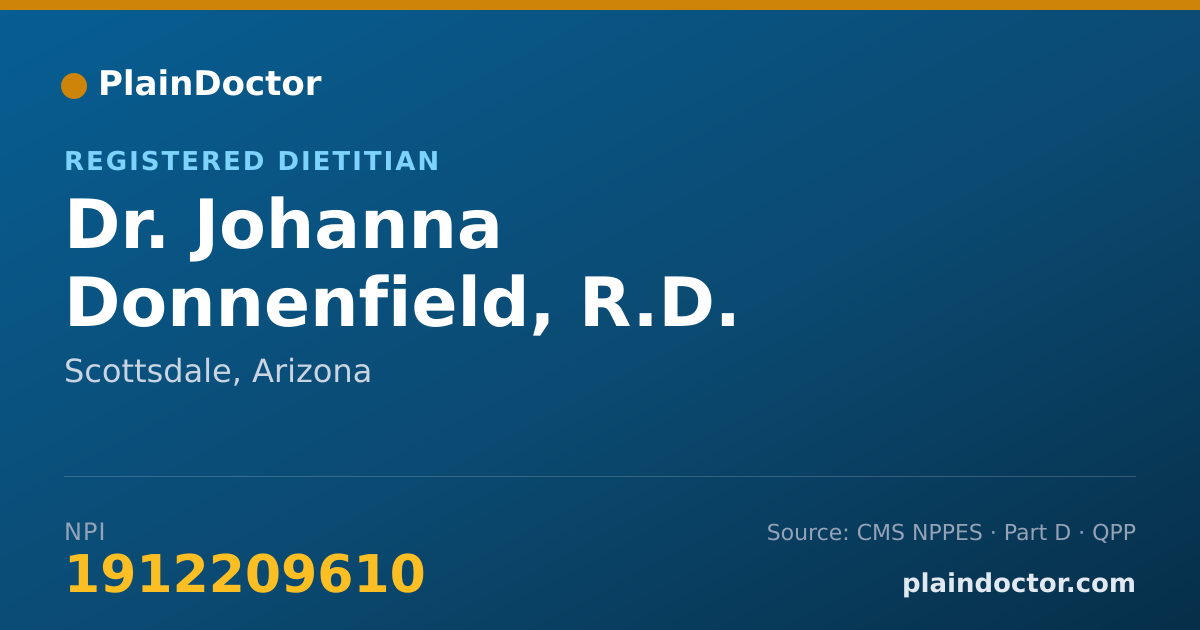 Shareable card for Johanna Donnenfield, R.D. - Registered Dietitian, Scottsdale, AZ