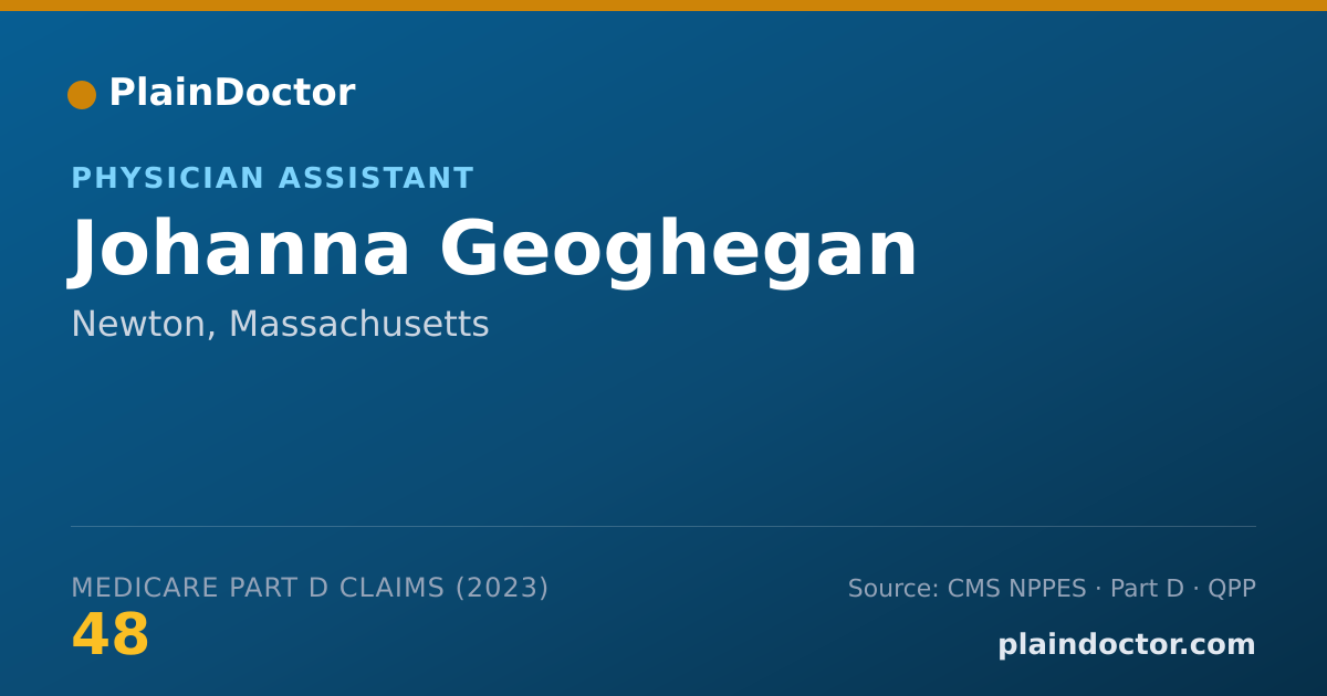 Shareable card for Johanna Geoghegan - Physician Assistant, Newton, MA