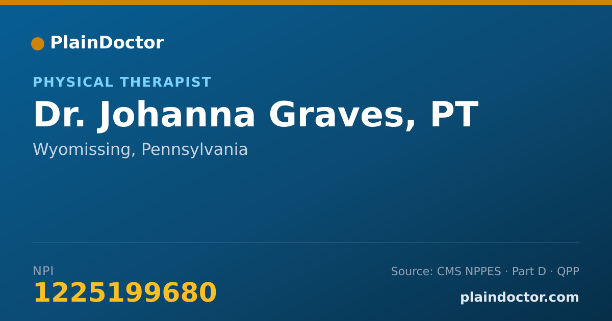 Shareable card for Johanna Graves, PT - Physical Therapist, Wyomissing, PA