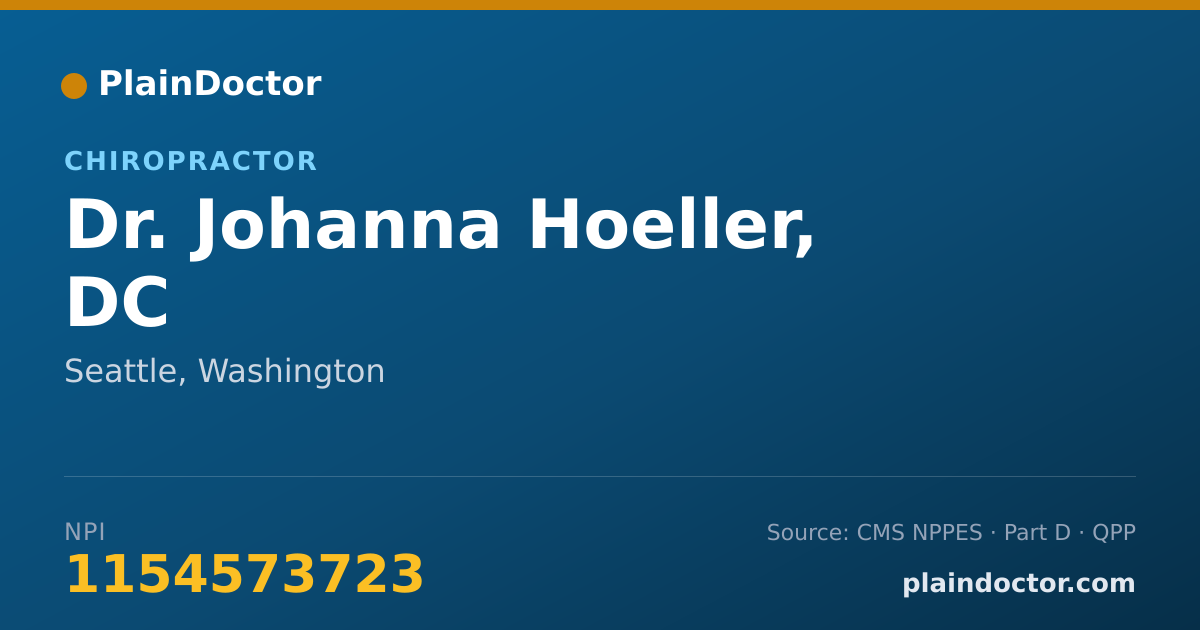 Shareable card for Johanna Hoeller, DC - Chiropractor, Seattle, WA