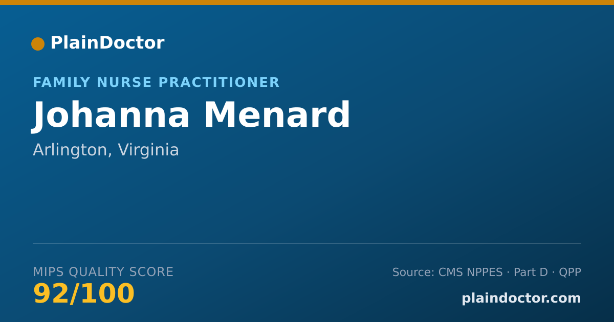 Shareable card for Johanna Menard - Family Nurse Practitioner, Arlington, VA