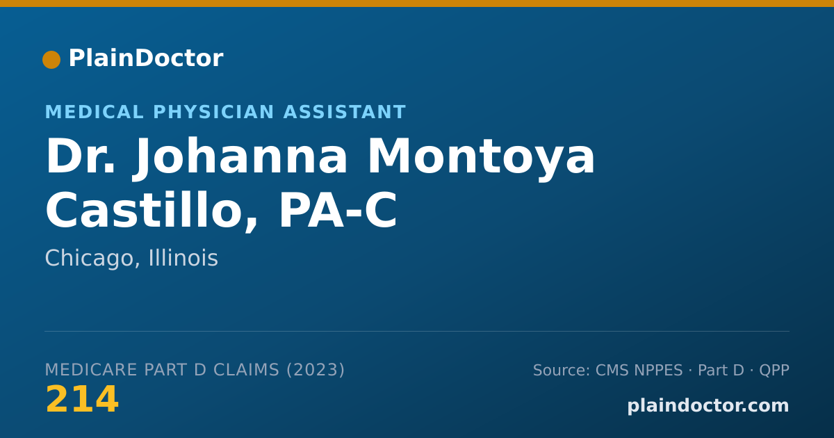 Shareable card for Johanna Montoya Castillo, PA-C - Medical Physician Assistant, Chicago, IL