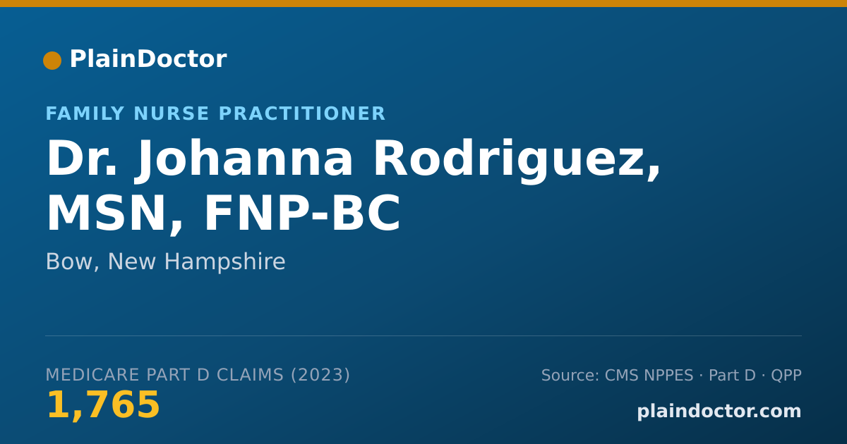 Shareable card for Johanna Rodriguez, MSN, FNP-BC - Family Nurse Practitioner, Bow, NH