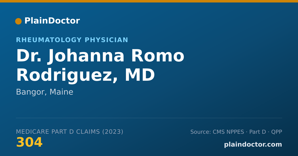 Shareable card for Johanna Romo Rodriguez, MD - Rheumatology Physician, Bangor, ME