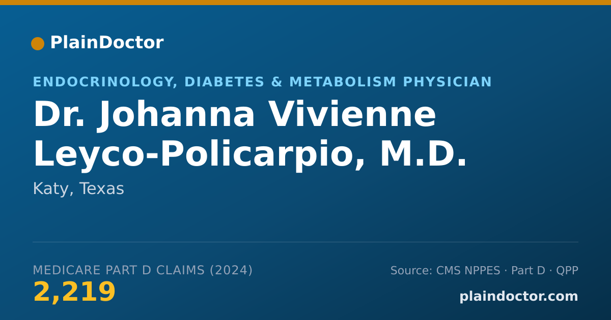 Shareable card for Johanna Vivienne Leyco-Policarpio, M.D. - Endocrinology, Diabetes & Metabolism Physician, Katy, TX