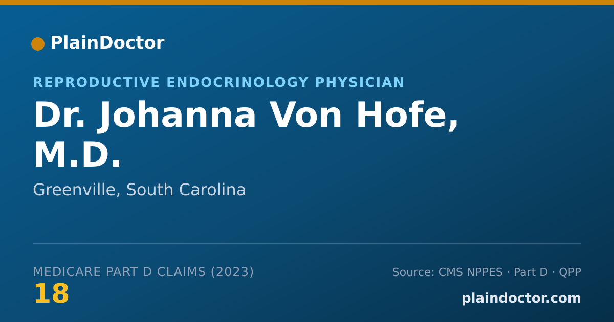 Shareable card for Johanna Von Hofe, M.D. - Reproductive Endocrinology Physician, Greenville, SC