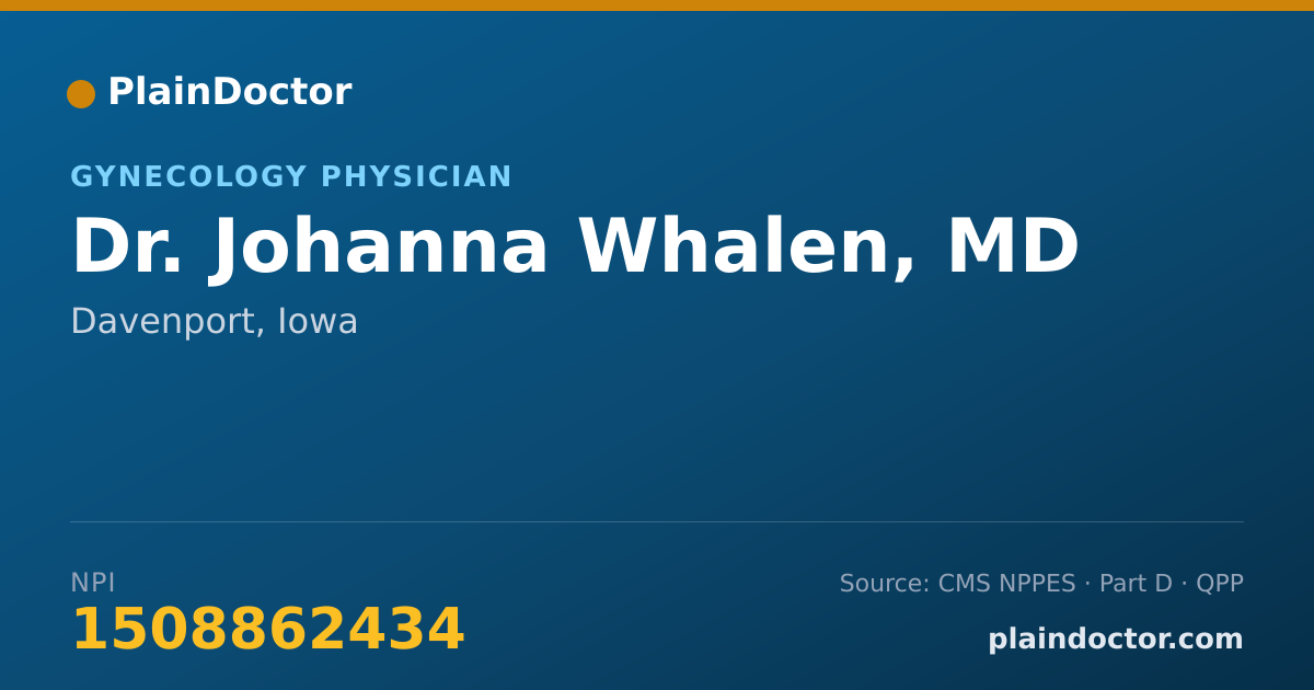 Shareable card for Johanna Whalen, MD - Gynecology Physician, Davenport, IA