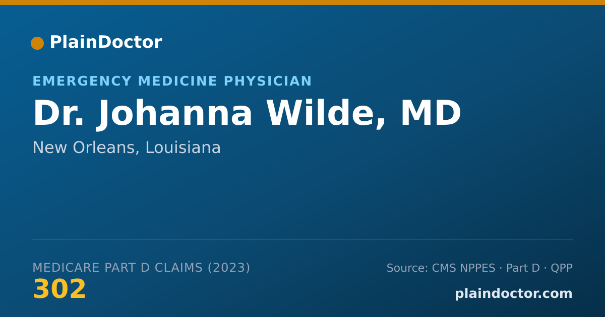 Shareable card for Johanna Wilde, MD - Emergency Medicine Physician, New Orleans, LA