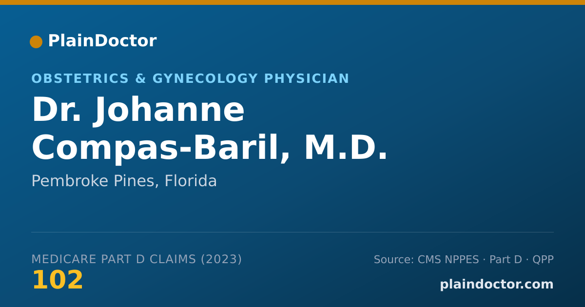 Shareable card for Johanne Compas-Baril, M.D. - Obstetrics & Gynecology Physician, Pembroke Pines, FL