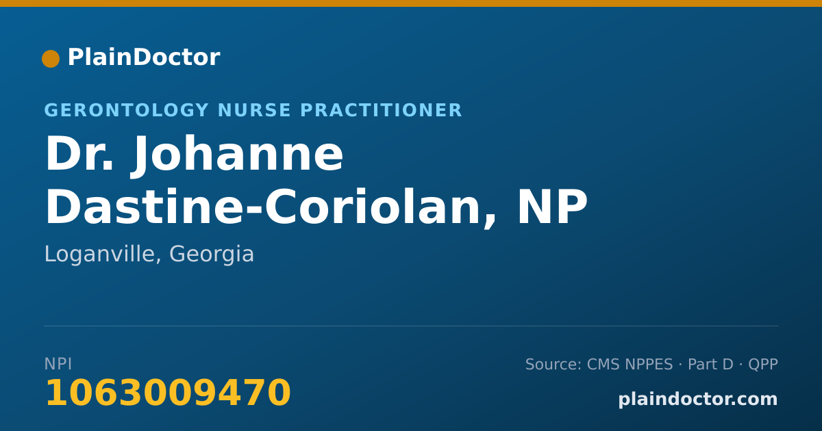 Shareable card for Johanne Dastine-Coriolan, NP - Gerontology Nurse Practitioner, Loganville, GA