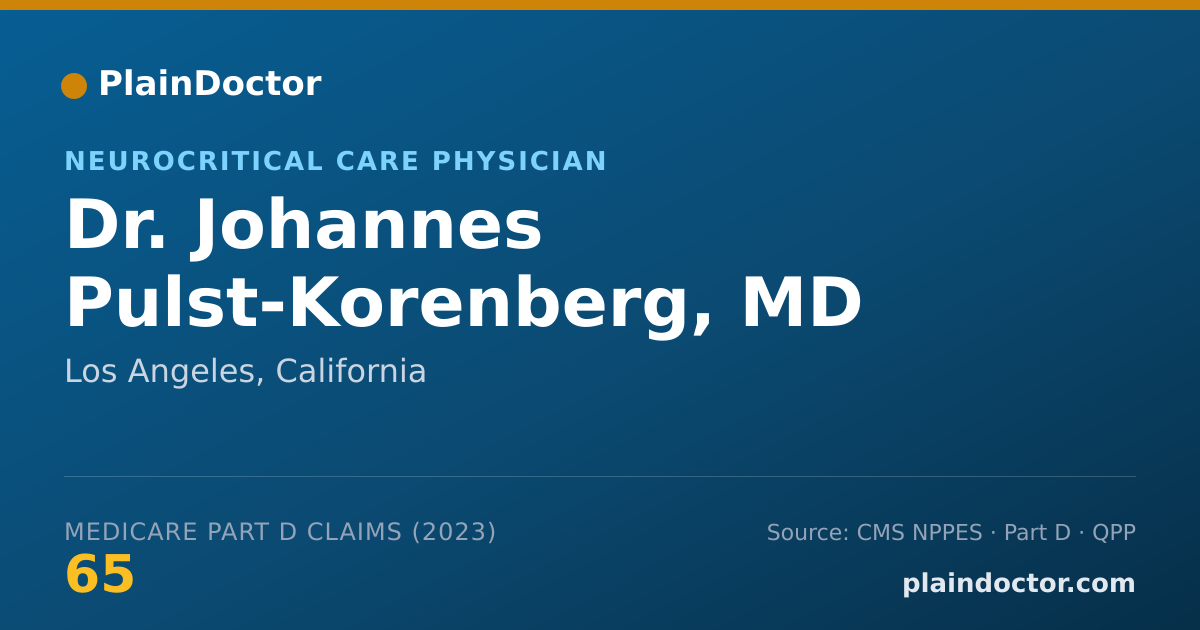 Shareable card for Johannes Pulst-Korenberg, MD - Neurocritical Care Physician, Los Angeles, CA