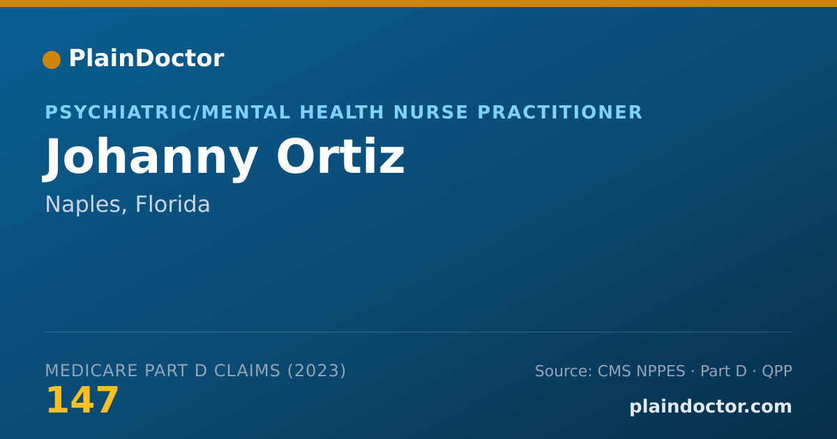 Shareable card for Johanny Ortiz - Psychiatric/Mental Health Nurse Practitioner, Naples, FL