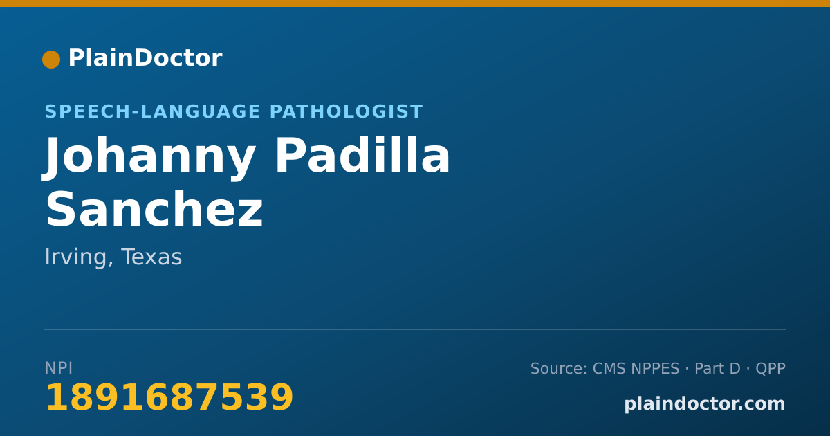 Shareable card for Johanny Padilla Sanchez - Speech-Language Pathologist, Irving, TX