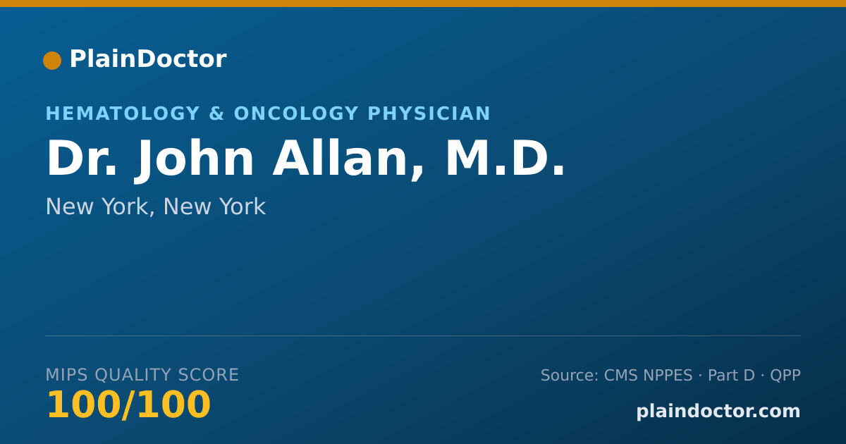 Shareable card for John Allan, M.D. - Student in an Organized Health Care Education/Training Program, New York, NY