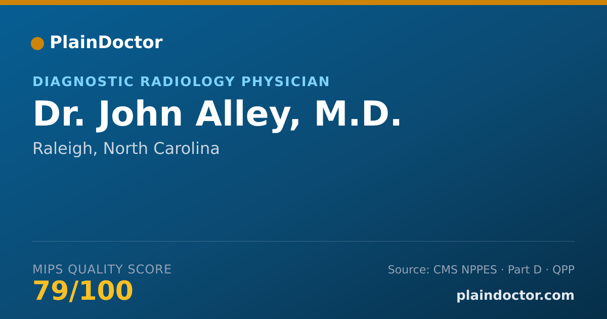 Shareable card for John Alley, M.D. - Diagnostic Radiology Physician, Raleigh, NC
