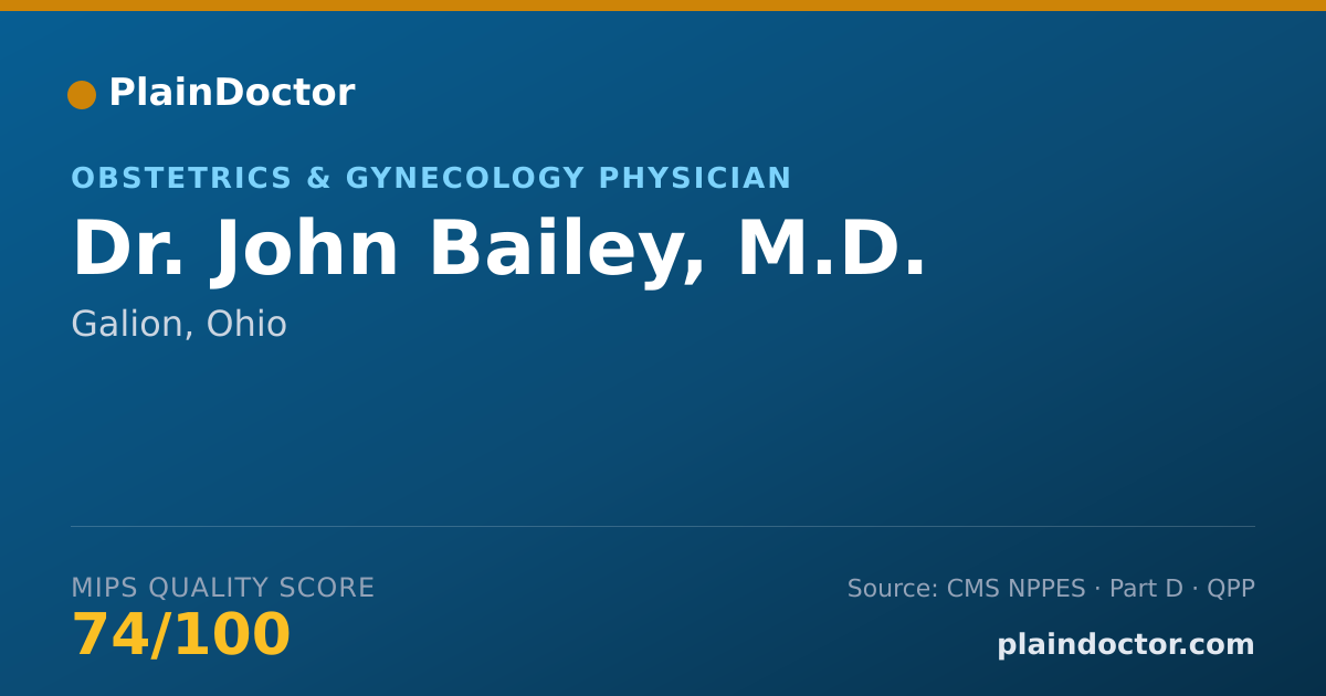 Shareable card for John Bailey, M.D. - Obstetrics & Gynecology Physician, Galion, OH