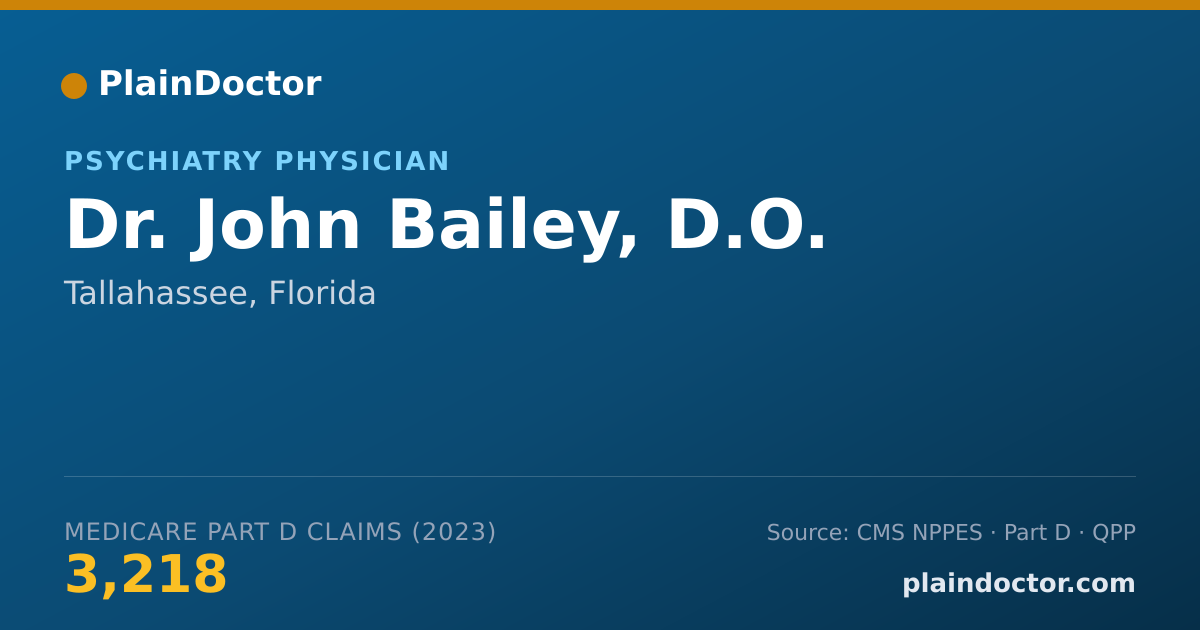 Shareable card for John Bailey, D.O. - Psychiatry Physician, Tallahassee, FL