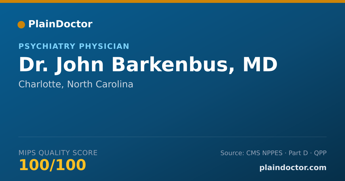Shareable card for John Barkenbus, MD - Brain Injury Medicine (Psychiatry & Neurology) Physician, Charlotte, NC