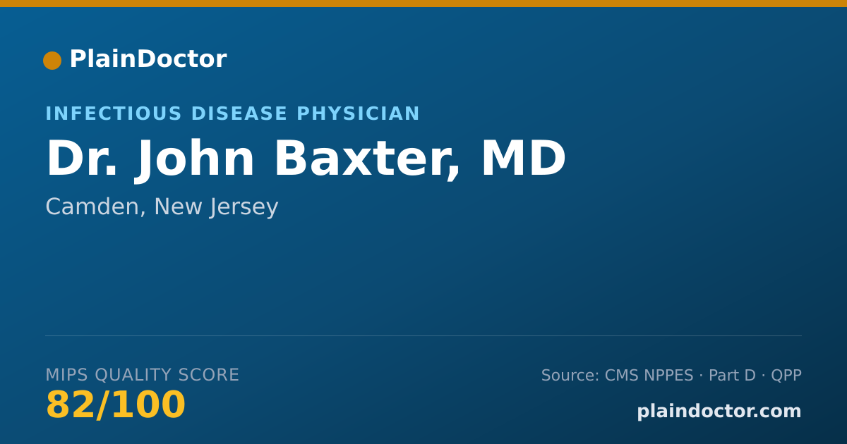 Shareable card for John Baxter, MD - Infectious Disease Physician, Camden, NJ