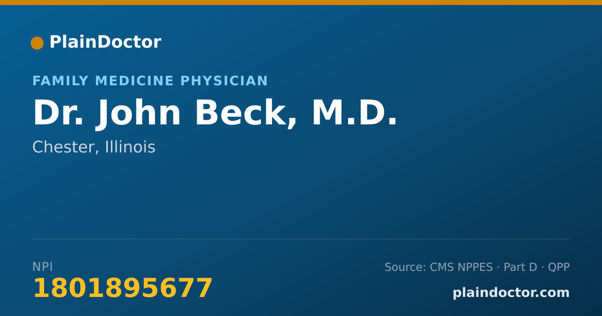 Shareable card for John Beck, M.D. - Family Medicine Physician, Chester, IL